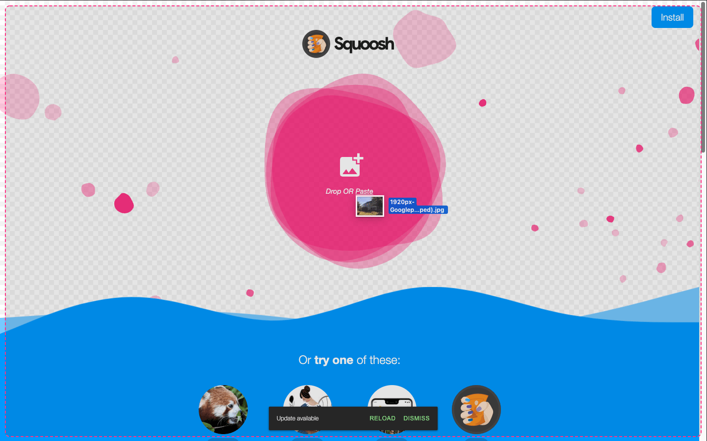 squoosh drag and drop image